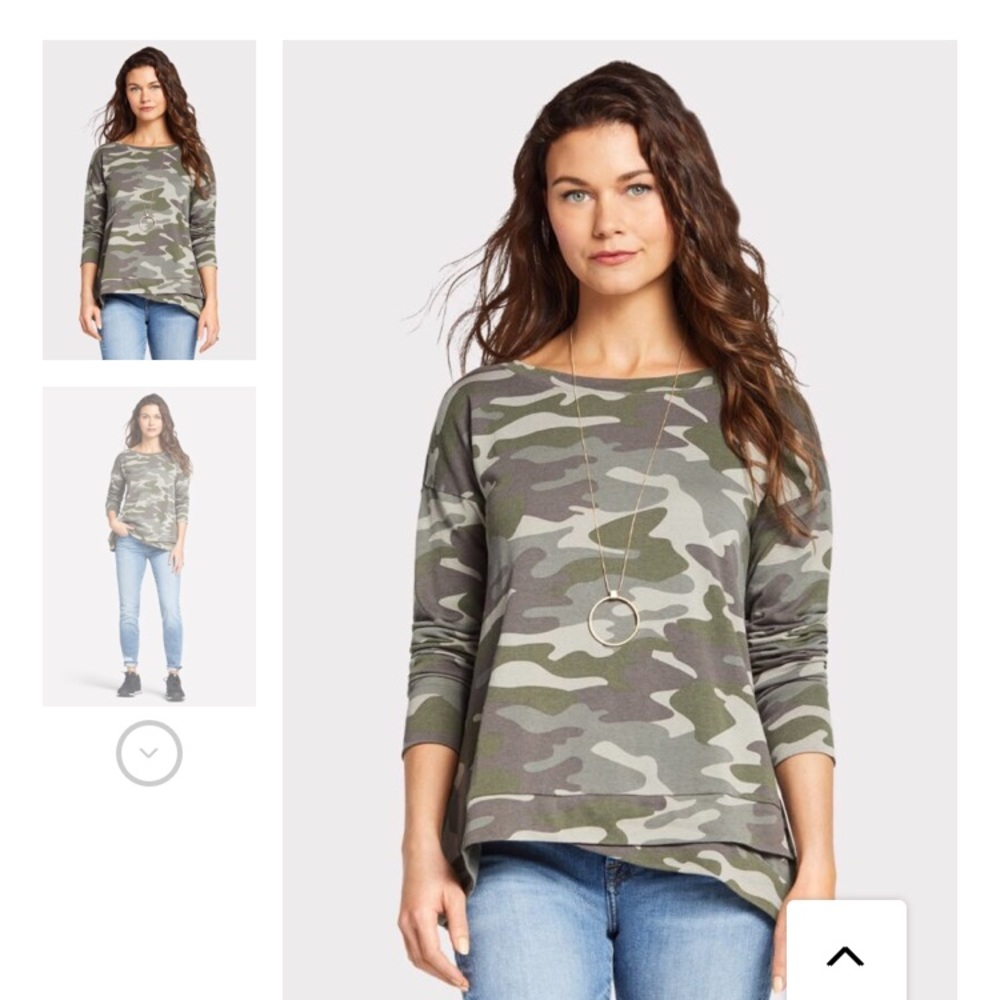 Evereve Peyton Jensen camo pullover size L